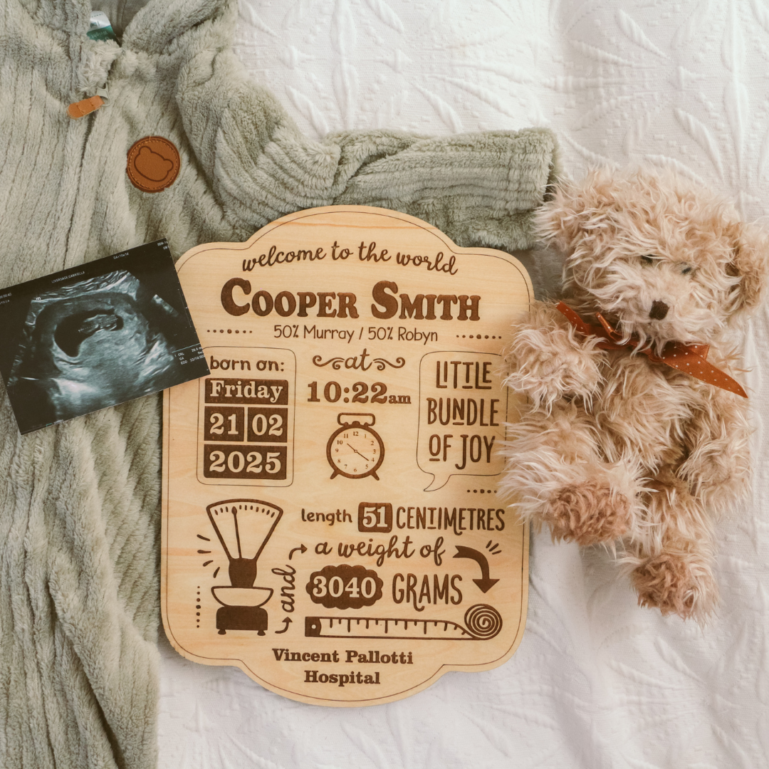 Personalised Wooden Birth Plaque