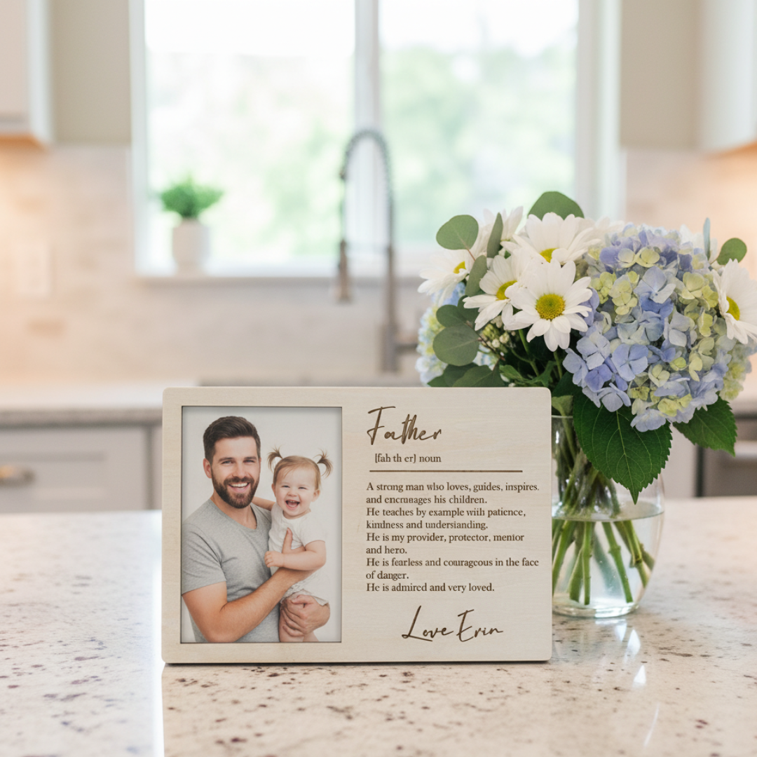 Personalised Wooden Photo Frame - Father