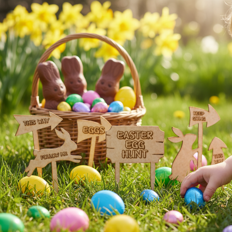 Wooden Easter Egg Hunt Signs