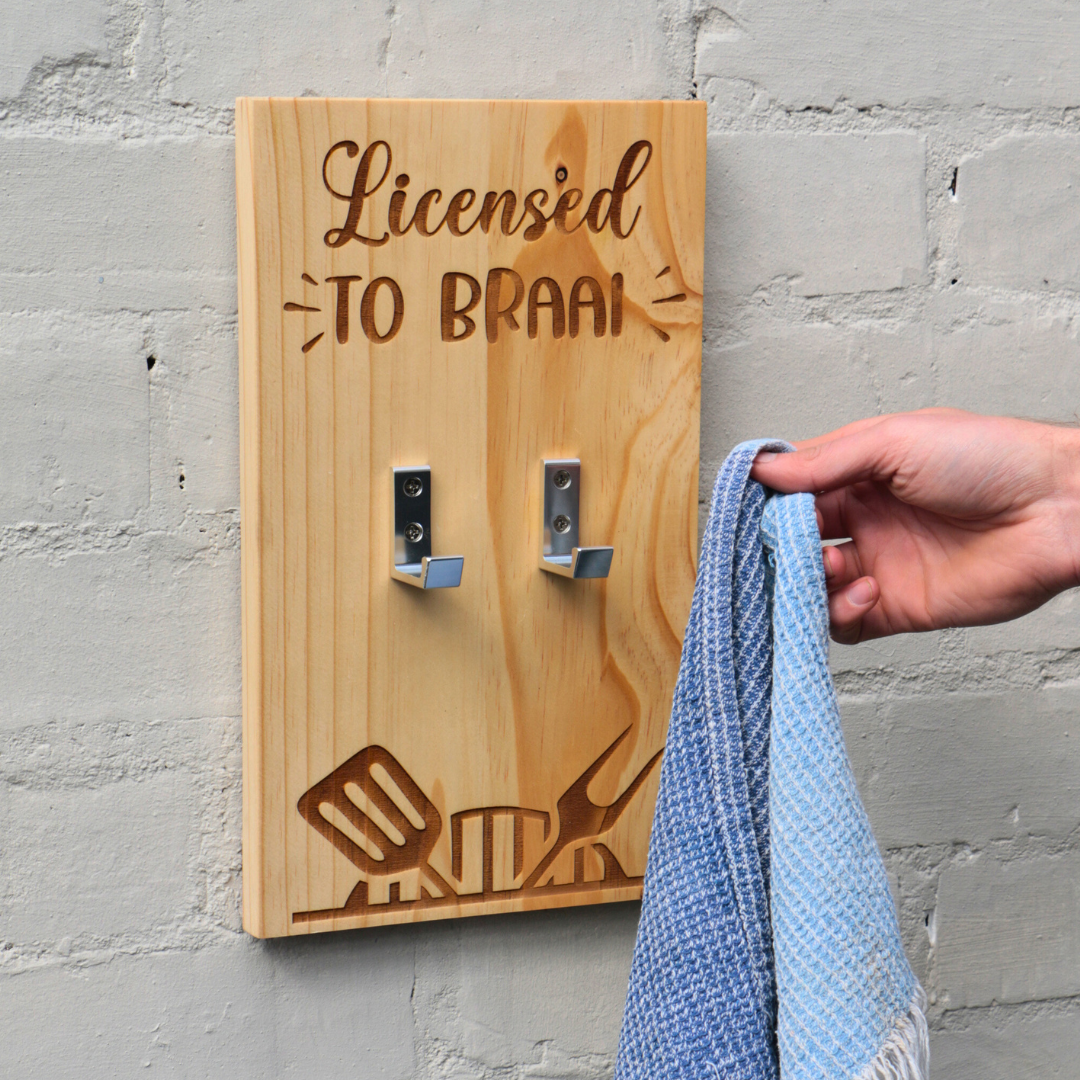 Wooden Braai Utensil Holder