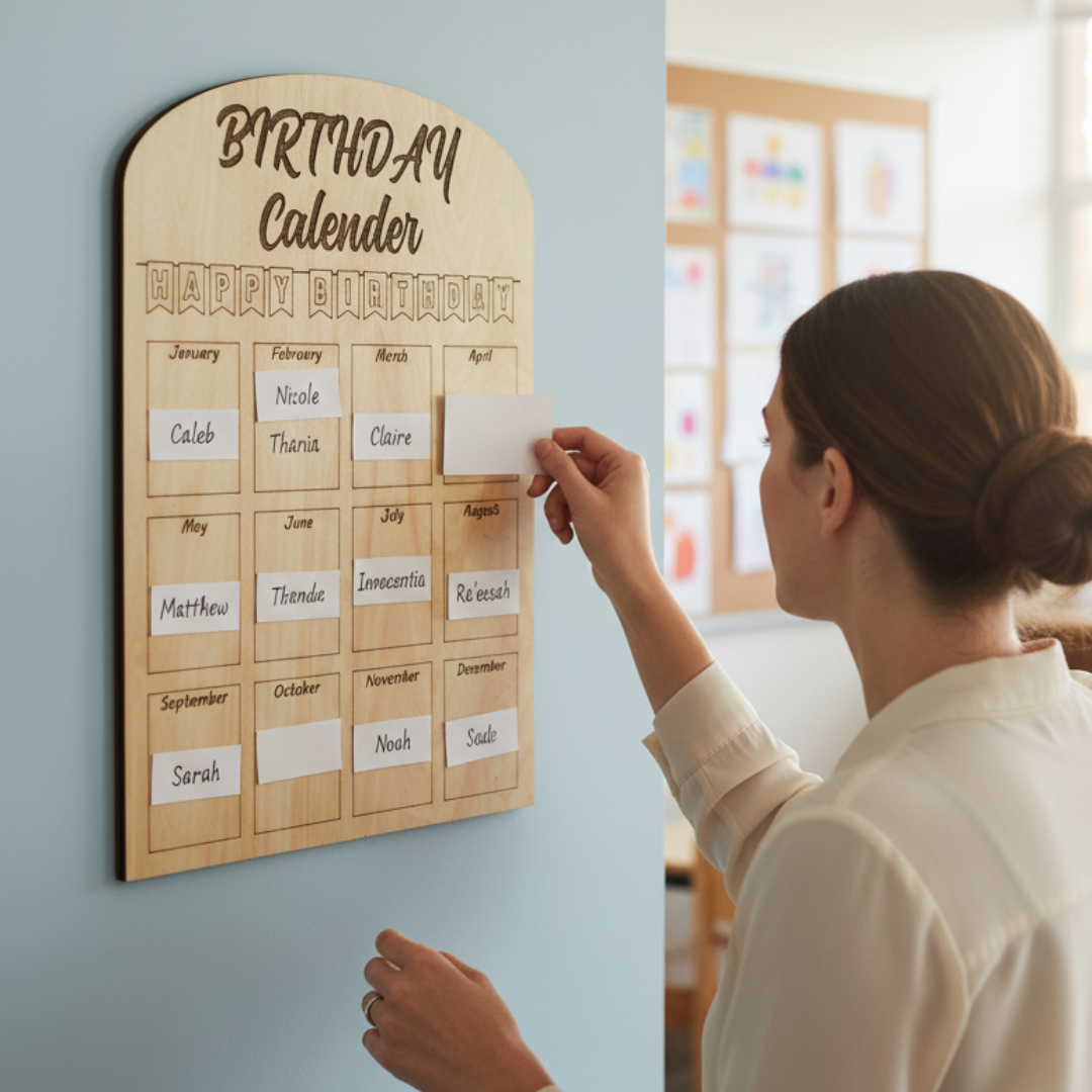 "Birthday Calendar' Wooden Board - Engraved