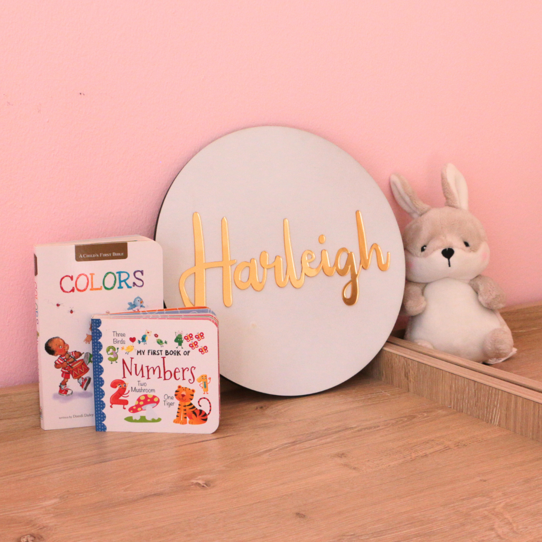 Round Name Plaque - Acrylic Letters