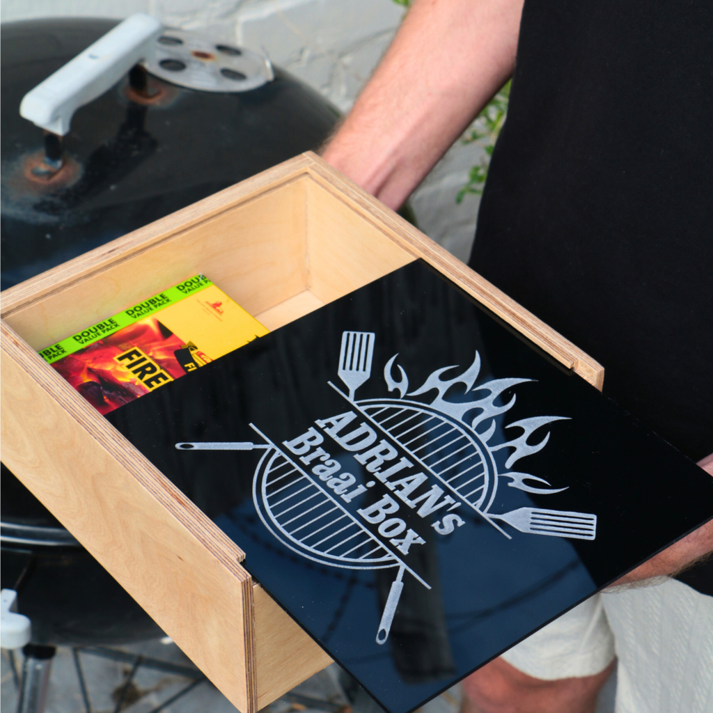 Personalised Wooden Braai Box – Gift for Braai Lovers – Tiny Touches