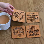 Set of Four Personalised Wooden Coasters