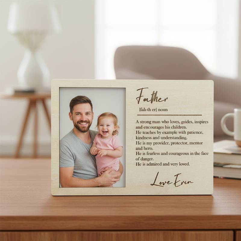 Personalised Wooden Photo Frame - Father