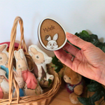 Personalised Wooden Easter Tag – Bunny with Flopped Ear
