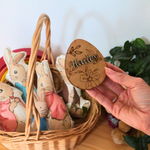 Wooden Easter Tag - Floral design