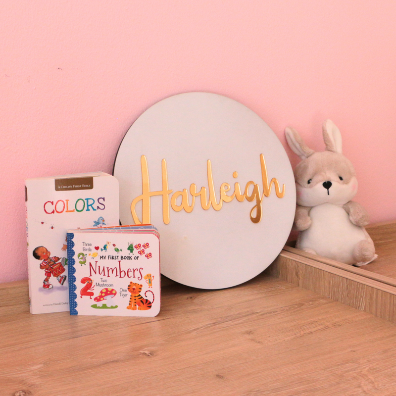 Round Name Plaque - Acrylic Letters