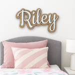 Double Layered Wood & Acrylic Name Plaque (Black & White Acrylic)